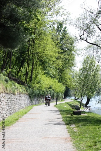 Bicycle road nearby Sesto Calende the River Ticino