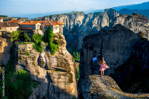 Woman with greek flag