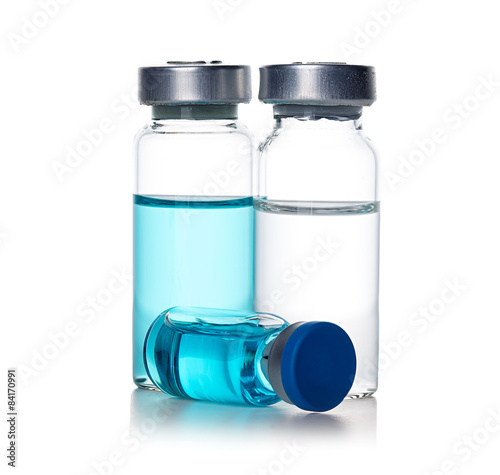 ampules, bottles, vials isolated on white background