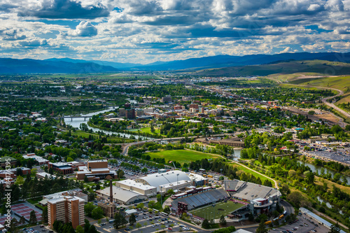 View of Missoula from Mount Sentinel, in Missoula, Montana.