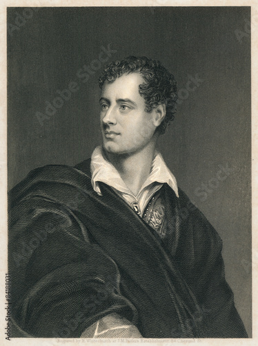 Lord Byron. Engraving on steel, 1856.