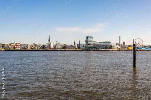 View to the HafenCity from the harbor side Hamburg