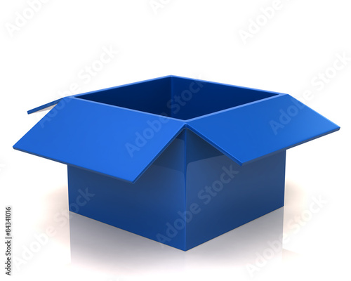 Illustration of open blue box 