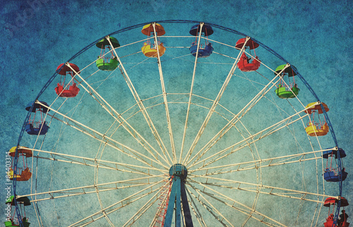 Vintage grunge background with ferris wheel