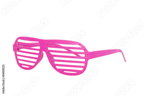 pink 80's slot glasses isolated on white background
