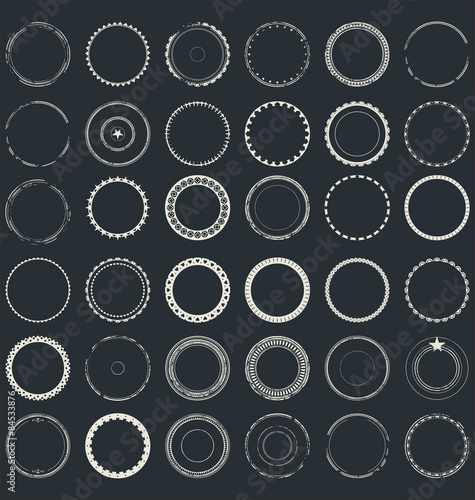 Collection of round and circular decorative patterns