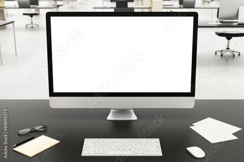 desktop in a modern office, mockup