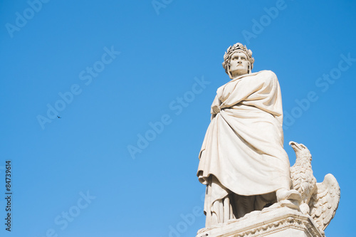 Statue of Dante Alighieri. Famous Italian Poetry