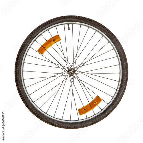 Bicycle wheel isolated on white