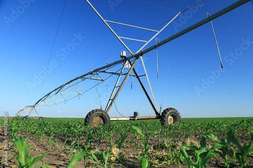 Crop Irrigation using the center pivot sprinkler system