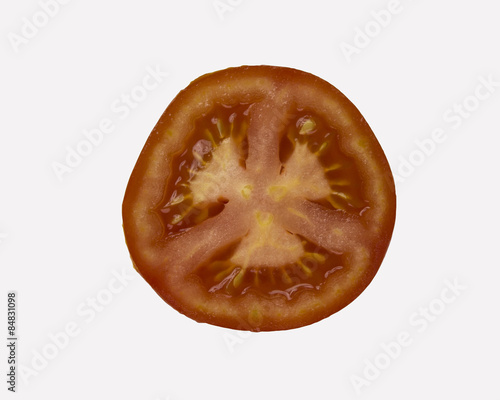 tomato, half isolated slice