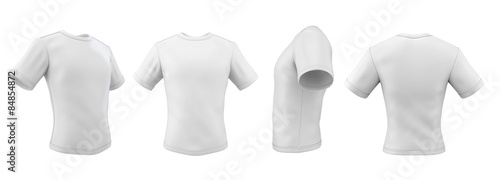 Set of template t-shirts from different angles