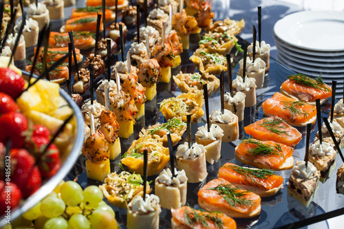 Sandwiches on a table the buffet