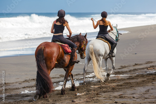  promenade à cheval sur la plage de l'Etang-Salé, Réunion