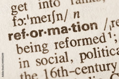 Dictionary definition of word reformation