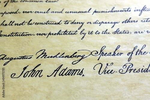 John Adams signature US constitution