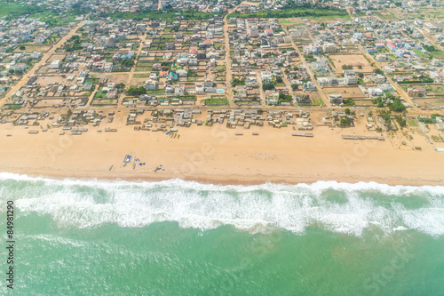 Aerial view of the shores of Cotonou, Benin .