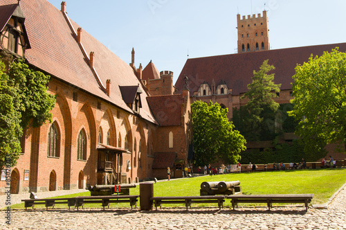 Courtyard of the castle of the Teutonic Knights in Malbork, Poland-the biggest castle in Europe.