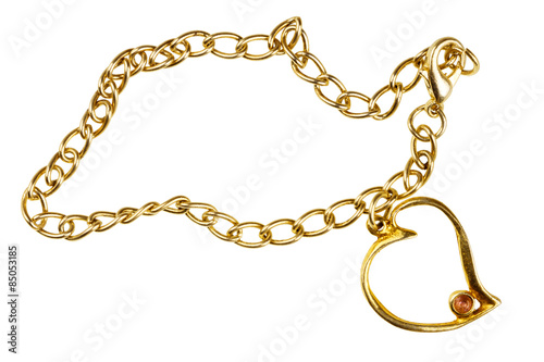 Gold heart on chain