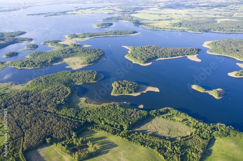 Aerial view of lake