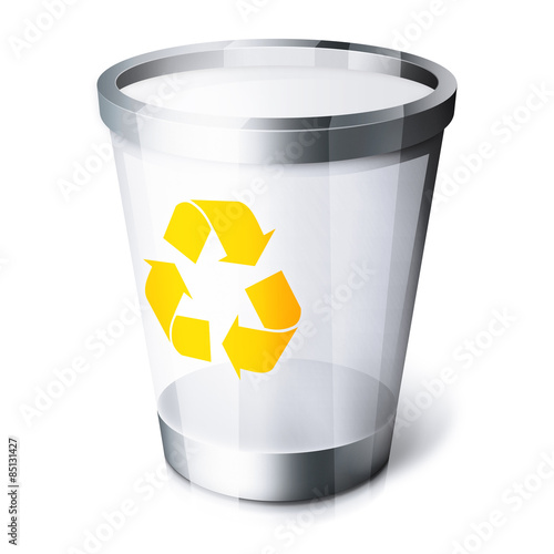 Ikona ekologicznego kosza na śmieci