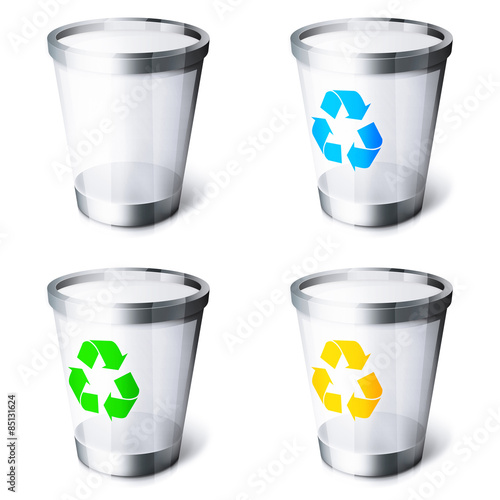 Zestaw kolorowych ikon recyklingu