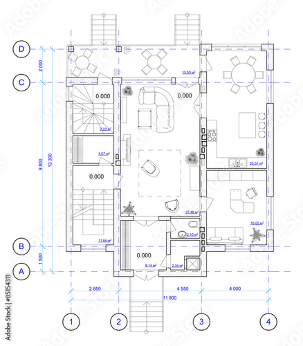 Architectural Plan of 1 floor of house (see other floors in my p