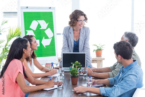 Young creative team having a meeting about recycling