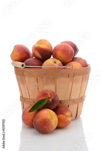 Basket of Yellow Peaches