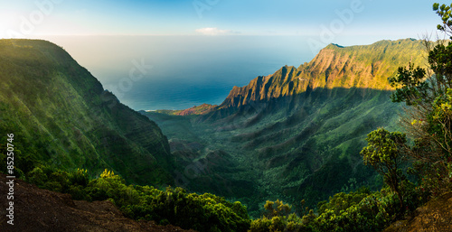 Panoramic view of Kalalau valley Kauai
