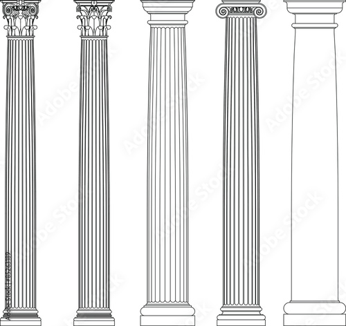 Set of greek columns