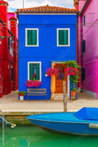 Colorful house on the Burano, Venice, Italy