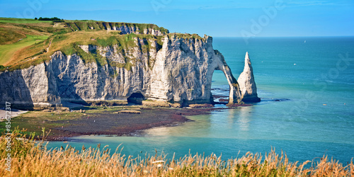 Panorama of the cliff of Etretat, Normandy, France