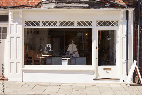 Record, CD and hi-fi shop front exterior