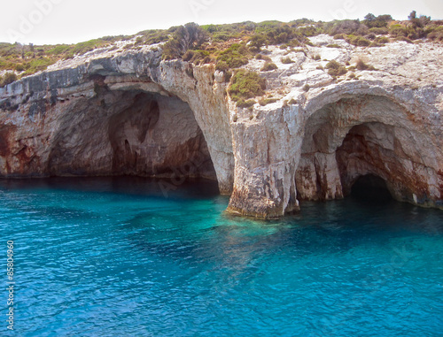 sea caves in Zante island, Greece