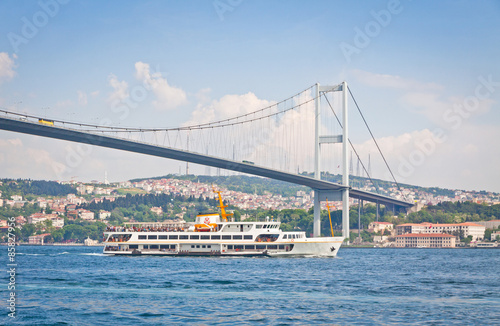 Bridge over the Bosphorus strait in Istanbul, Turkey