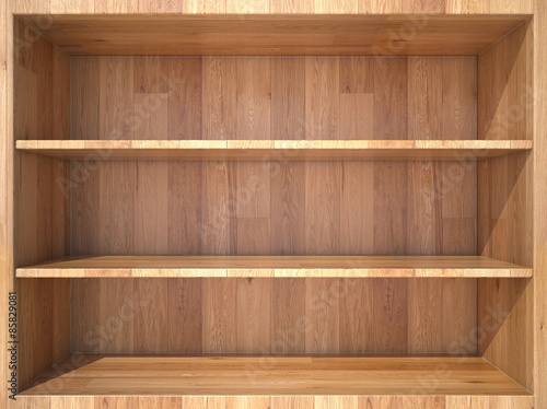 Empty wooden Shelf