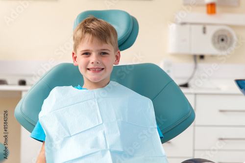little boy in dentist's office