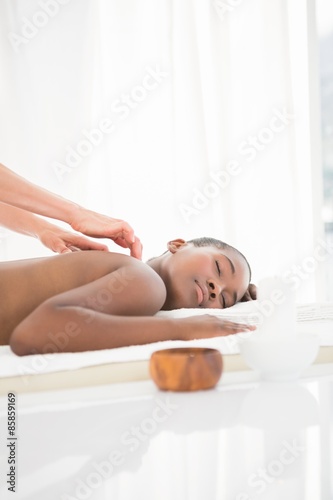 Pretty woman enjoying a massage