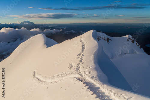 View from the top of Huayna Potosi mountain