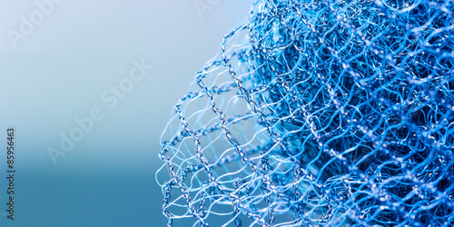 Blue fishnet, macro photography.