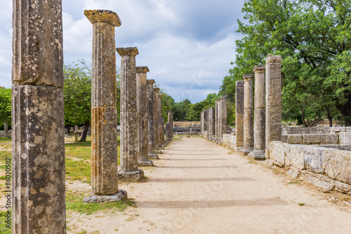  Palaistra (wrestling grounds), ruins of the ancient city of Olympia, Greece