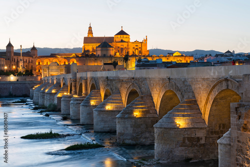 Roman bridge and Mosque-Cathedral in Cordoba