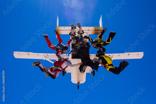 Skydiving group photo