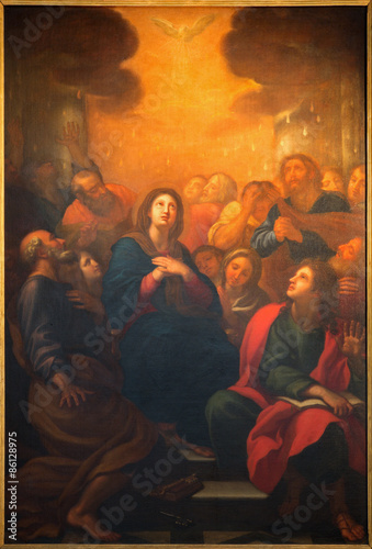 Rome - Pentecost painting in church Chiesa Nuova.
