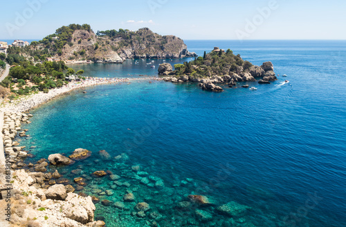 Panoramic view of Isola Bella, Taormina