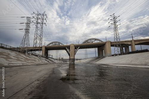 The Los Angeles River and 6th Street Bridge