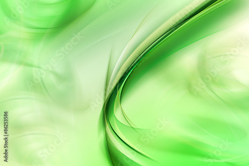 Green Light Abstract Waves Background