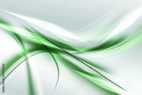 Beautiful Green White Light Abstract Waves Background