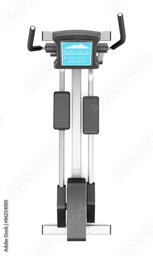 top view of elliptical cross trainer isolated on white backgroun